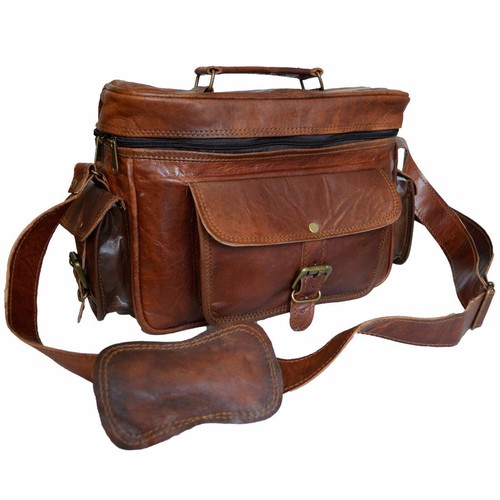 Leather satchel camera - leather,